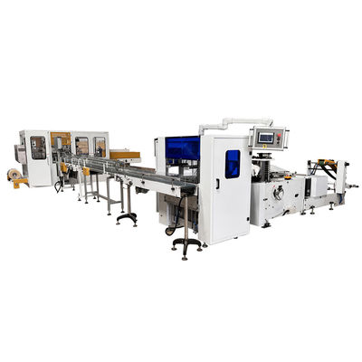 Separación automática de transferencia de toda la línea de producción de la máquina de tejido de servilletas a la máquina de embalaje