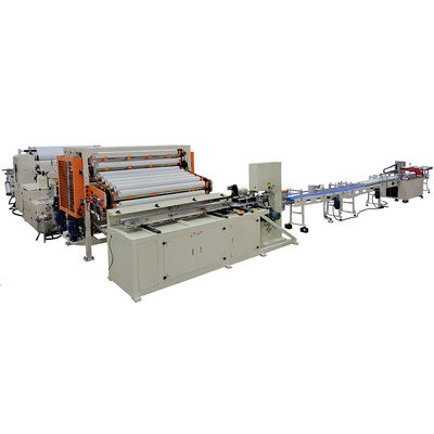 Buen negocio pequeña laminado papel higiénico papel rollo de fabricación de la máquina línea de producción con máquina de embalaje semiautomático