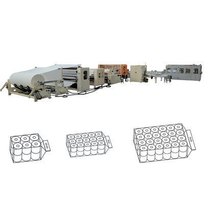 48 rollos totalmente automáticos paquete de embalaje papel higiénico pequeño y papel de toalla de cocina máquina de rollo línea de producción para empresas de papel de tejido de América del Sur